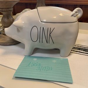 Rae Dunn Oink Pig Cookie Jar